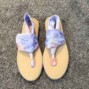 JustFab Women's Pastel Tie-Dye Sandals